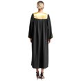 thumbnail image 2 of Raenseen Robe de Chorale Unisexe de Luxe à Col en V à Manches Longues Robe de Doctorat Costume de Juge Robe de Collation des Grades Noir TG, 2 of 7