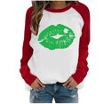 thumbnail image 1 of QIPOPIQ Chemises à Manches Longues pour Femmes Col Rond T-Shirts de la Saint-Patrick T-Shirts Amples pour Dames Imprimé Trèfle T-Shirt Vert Chanceux Haut T-Shirt Col Rond Chemises de Vacances de la Saint-Patrick Offres, 1 of 4