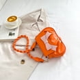 thumbnail image 4 of Composite Shoulder Bag Pleated Bow with Zipper Twist Strap Leisure (Orange), 4 of 10