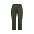 thumbnail image 4 of Timegard Womens Capri Pants Straight Leg Elastic Waisted Button Summer Casual Crop Pants with Pockets, 4 of 4