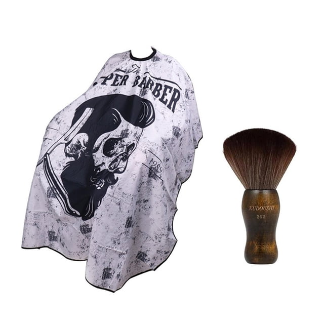 Cape de Coupe de Cheveux Simple et à la Mode Imperméable Réglable avec Brosse à Cou Accessoires de Coupe de Cheveux en Fibre Douce