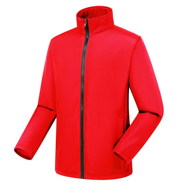 LSLJS Veste Interchange en Polaire pour Femmes, Couleur Unie, Manches Longues, Chemise Blouse d'Hiver (Rouge, TG)