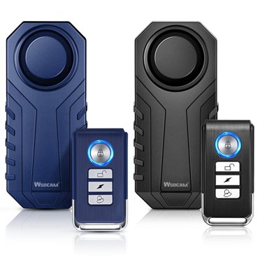 WSDCAM Bike Alarm with Remote 2 Pack, 113dB Wireless Anti-Theft Vibration Motorcycle Bicycle Alarm Vehicle Security Alarm System(Black and Blue)