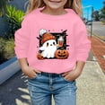 thumbnail image 2 of GDREDA Chandails à Capuchon et Chandails pour Filles, Mignons, Imprimés, Col Rond, Manches Longues, Mode Halloween pour Enfants, Rose, 2-3 Ans, 2 of 4