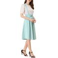 thumbnail image 4 of Unique Bargains Jupe Midi Plissée à Bretelles Rétro à Taille Élastique pour Femme, Vert Pâle, TG, 4 of 6