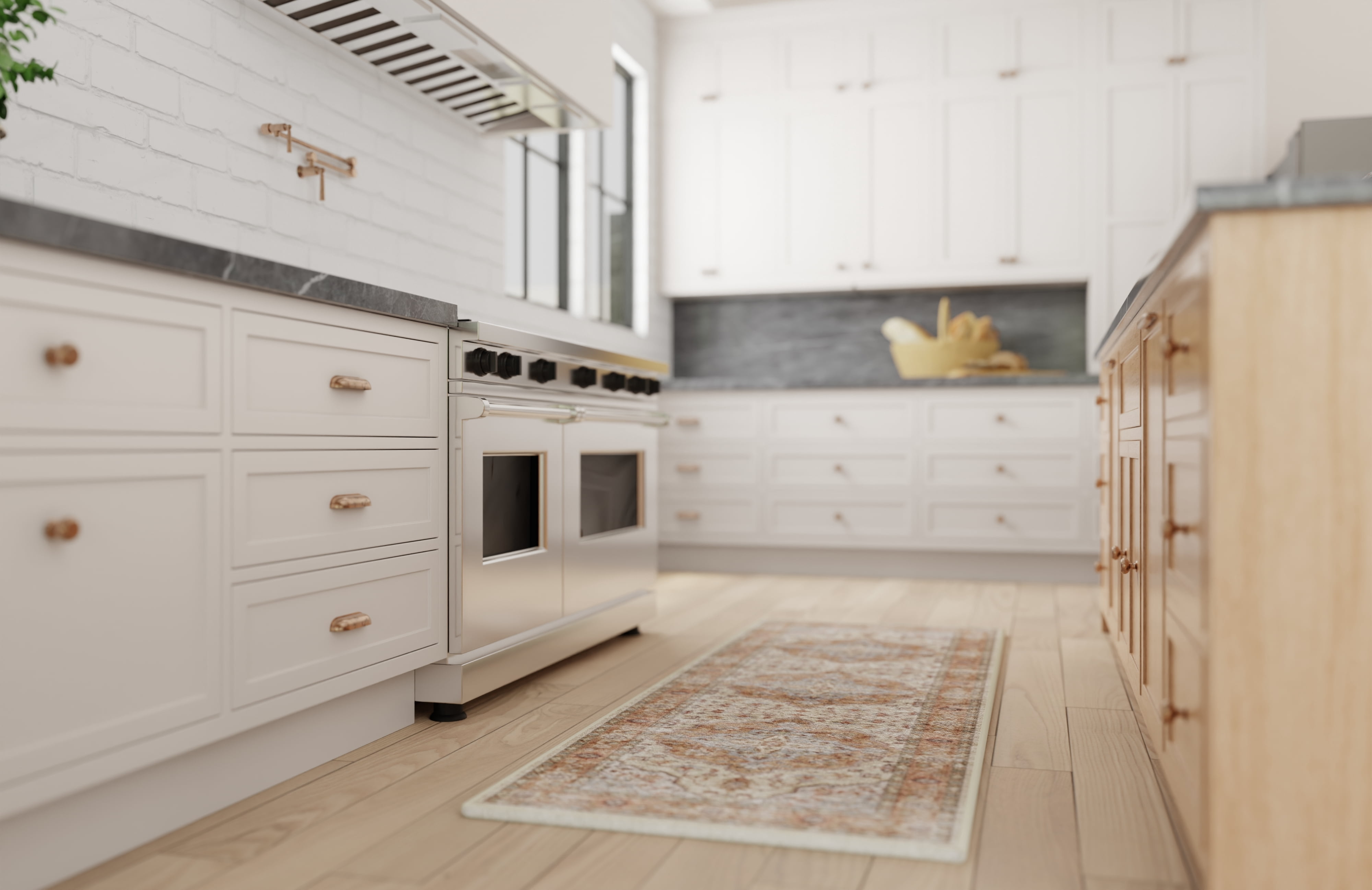 Mainstays Modern Contemporary Pattern Textured White, Machine Washable Accent Runner Mat 2X5, Ideal for Hallway, Bedroom, Kitchen, and Laundry Room