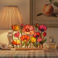 thumbnail image 1 of Nilvkv Acrylic Printed Desktop Display Floral Decoration Wooden Base Transparent Desktop Ornament, 1 of 6