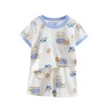 thumbnail image 2 of Qertyioot Mode Filles T-Shirts Décontractés à Manches Courtes Col Rond Col Bouton Ensembles de Shorts Imprimés Aubaines, 2 of 3