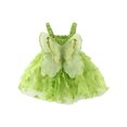 thumbnail image 2 of EGNMCR Robe Sans Manches Col Rond pour Tout-Petits Enfants Filles Mignonne Été Maille Couleur Unie Imprimé Nœud Bretelles Robe Jupe Robe Fille, 2 of 7