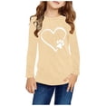thumbnail image 1 of RXIRUCGD Chemises à Manches Longues pour Filles, Col Rond Mignon, Blouses Décontractées Élégantes (Beige, Taille : 7 Ans), 1 of 5