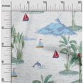 thumbnail image 2 of oneOone Georgette Viscose Turquoise Blue Fabric Tropical Beach Sewing Craft Projects Fabric Prints By Yard 42 Inch Wide, 2 of 4