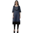 thumbnail image 2 of Moomaya Robes Indiennes pour Femmes Décontractées d'Été Imprimées Manches 3/4 Longue Kurta, 2 of 6