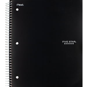 Five Star® 3 Subject 300pg Notebook 11" Black