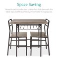 thumbnail image 2 of Best Choice Products 3-Piece Modern Dining Set, Square Table & Chairs Set w/ Steel Frame, Storage Rack - Gray/Black, 2 of 7