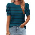thumbnail image 1 of Pisexur Hauts pour Femmes, Hauts de Sortie pour Femmes & T-Shirt à Manches Courtes Col Rond Imprimé, Haut Ample, Hauts de Printemps pour Femmes Vert, P, 1 of 5