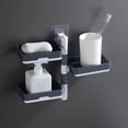 thumbnail image 1 of Soap Holder 3-Layer Self-Adhesive Soap Dish Wall Mounted Rotatable Soap Holder Box Storage for Bathroom Kitchen, 1 of 1