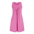 thumbnail image 4 of Dvkptbk Robe d'Été de Plage pour Femme 2024 Décontractée à Col Rond à Manches Courtes Robe Débardeur Mini Robes Fluide à Volants Boho Robe Soleil avec Poches P-2TG, 4 of 7