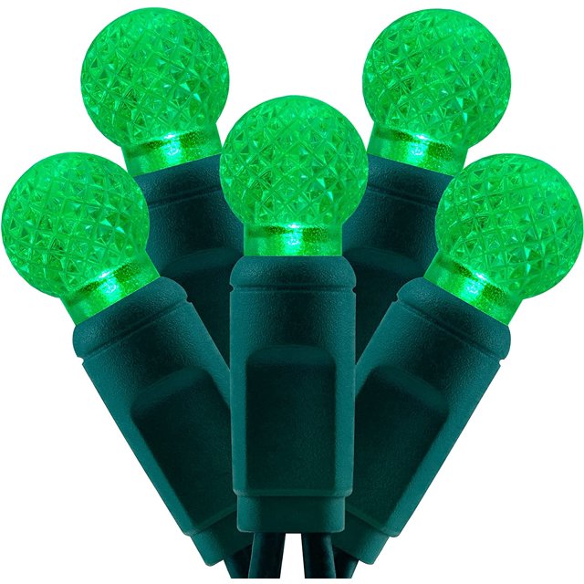 Green One-Piece G12 Raspberry Christmas Lights 140 Count 48 Feet, 2 Sets 70 LED 24 ft High Waterproof UL Certified String Light (Green)
