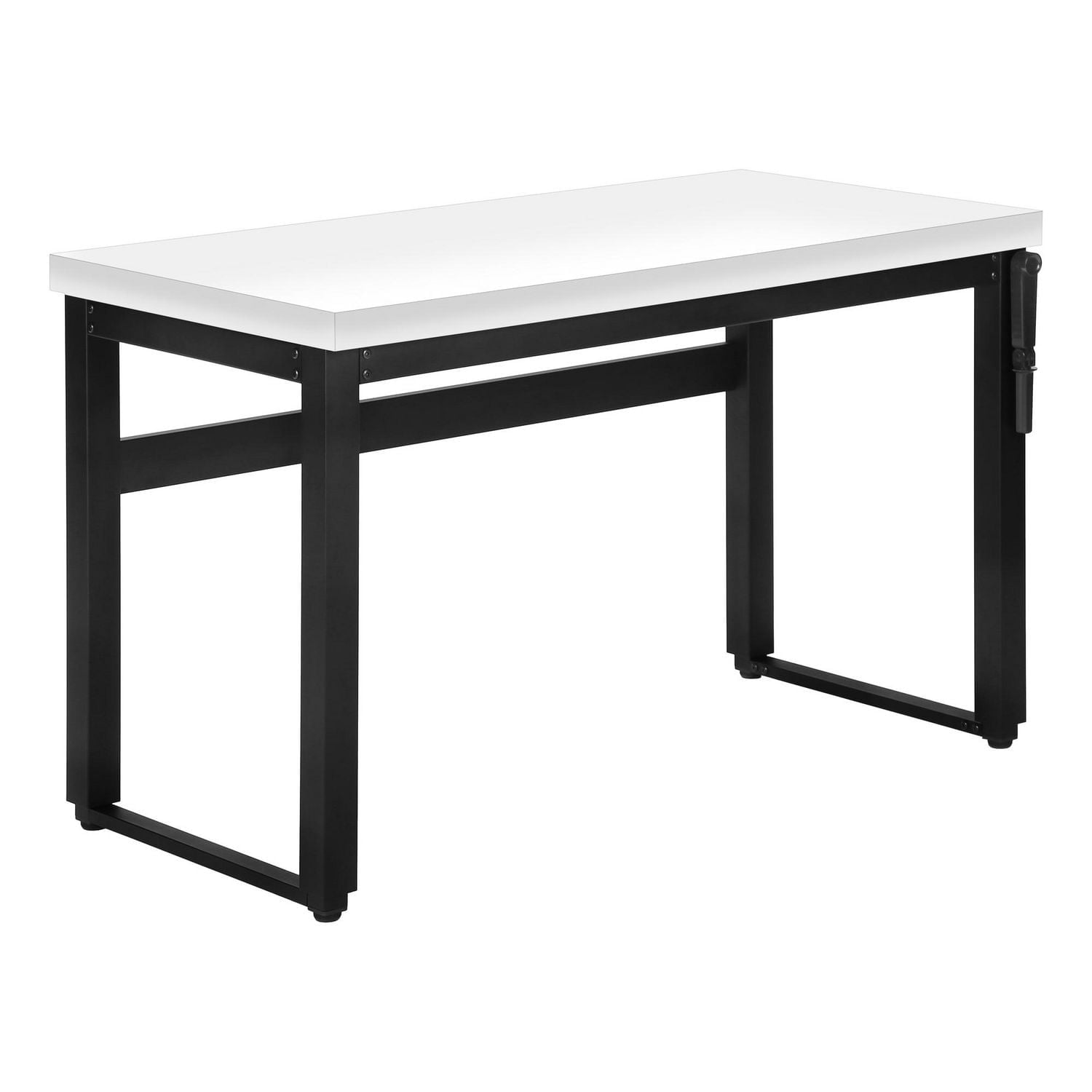 Monarch Specialties Bureau, Bureau À Domicile, Debout, Ajustable, 48"l, Travail, Ordinateur Portable, Métal, Stratifié, Blanc, Noir, Contemporain, Moderne