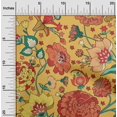 thumbnail image 2 of oneOone Rayon Yellow Fabric Asian Chinese Flower Craft Projects Decor Fabric Printed By The Yard 56 Inch Wide, 2 of 4