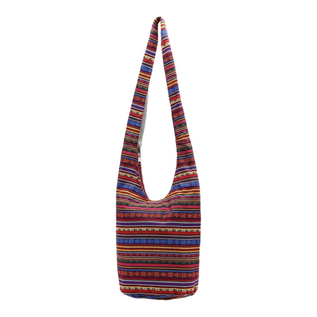 KLKCMS Ethnic Purses Crossbody Shoulder Bag Hippie Macrame Bag Hipster Handbag A- Red