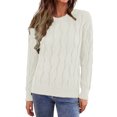 thumbnail image 1 of Cathalem WoWomen Sweaters Clearance Casual Long Sleeve Soft Ribbed Knit Split Fall Pullover Jumper Tops,Beige S, 1 of 5