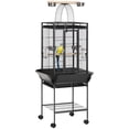 thumbnail image 1 of PawHut 61.5 Inch Bird Cage Parakeet House for Cockatiel with Stand, Black, 1 of 9