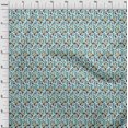 thumbnail image 3 of oneOone Polyester Lycra Fabric Leaves & Floral Block Printed Craft Fabric BTY 56 Inch Wide, 3 of 4