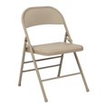 thumbnail image 1 of Tan Beige Folding Chair with Metal Seat and Back, 1 of 6