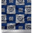 thumbnail image 1 of Soimoi Poly Georgette Fabric Floral Block Print Fabric by Yard 52 Inch Wide, 1 of 3