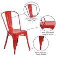 thumbnail image 2 of Red Metal Indoor-Outdoor Stackable Chair, 2 of 9
