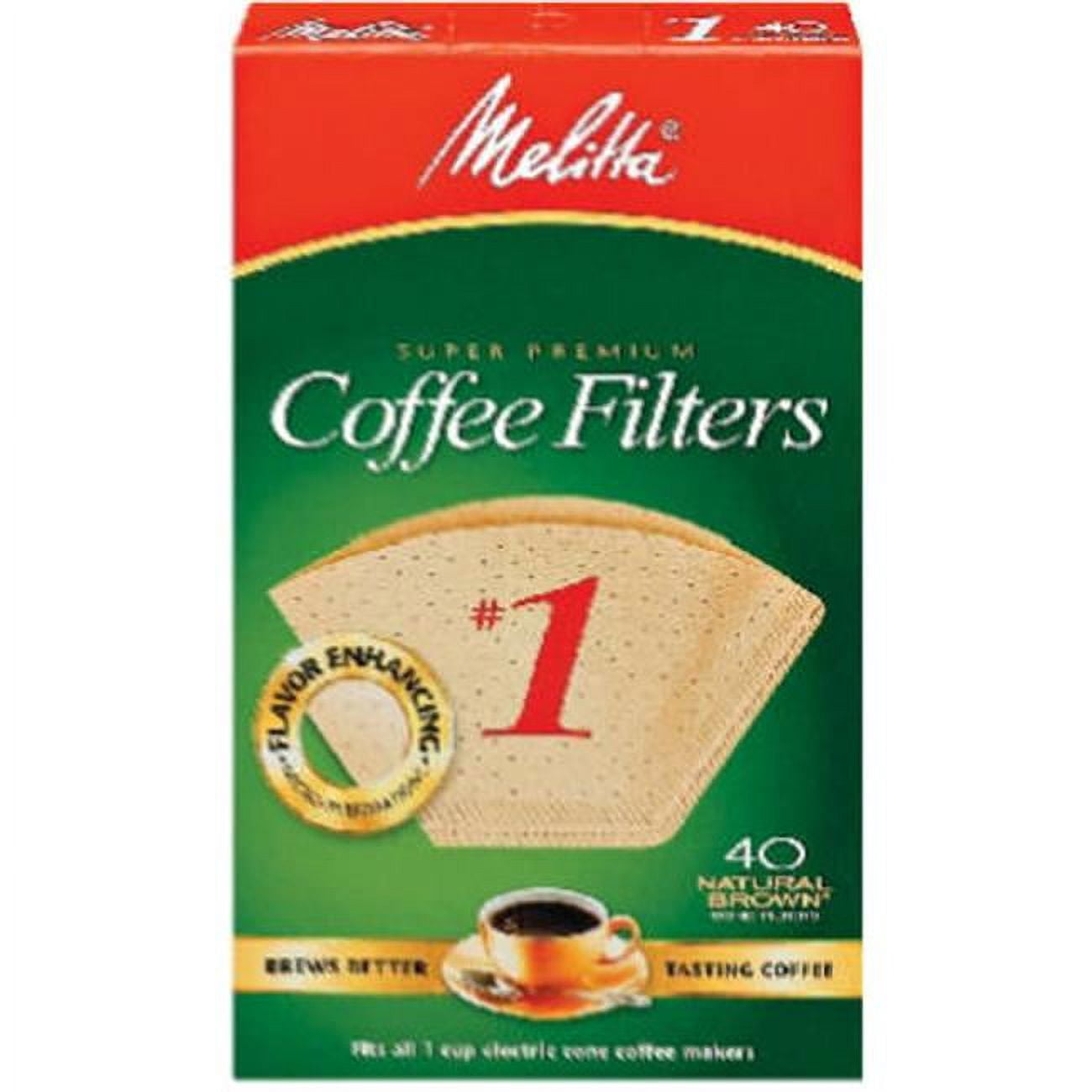 Melitta No. 1 Filtre à Café en Cône Brun Naturel (40 Unités)