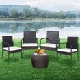 thumbnail image 4 of Patiojoy 4-Piece Outdoor Rattan Wicker Dining Chairs with Armrests& Soft Cushions, 4 of 6