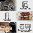 thumbnail image 4 of 5-Pack Borosilicate Glass Meal Prep Containers (36oz) - Airtight Lids, Stackable, Microwave/Oven/Freezer/Dishwasher Safe (4.5 Cup), 4 of 8