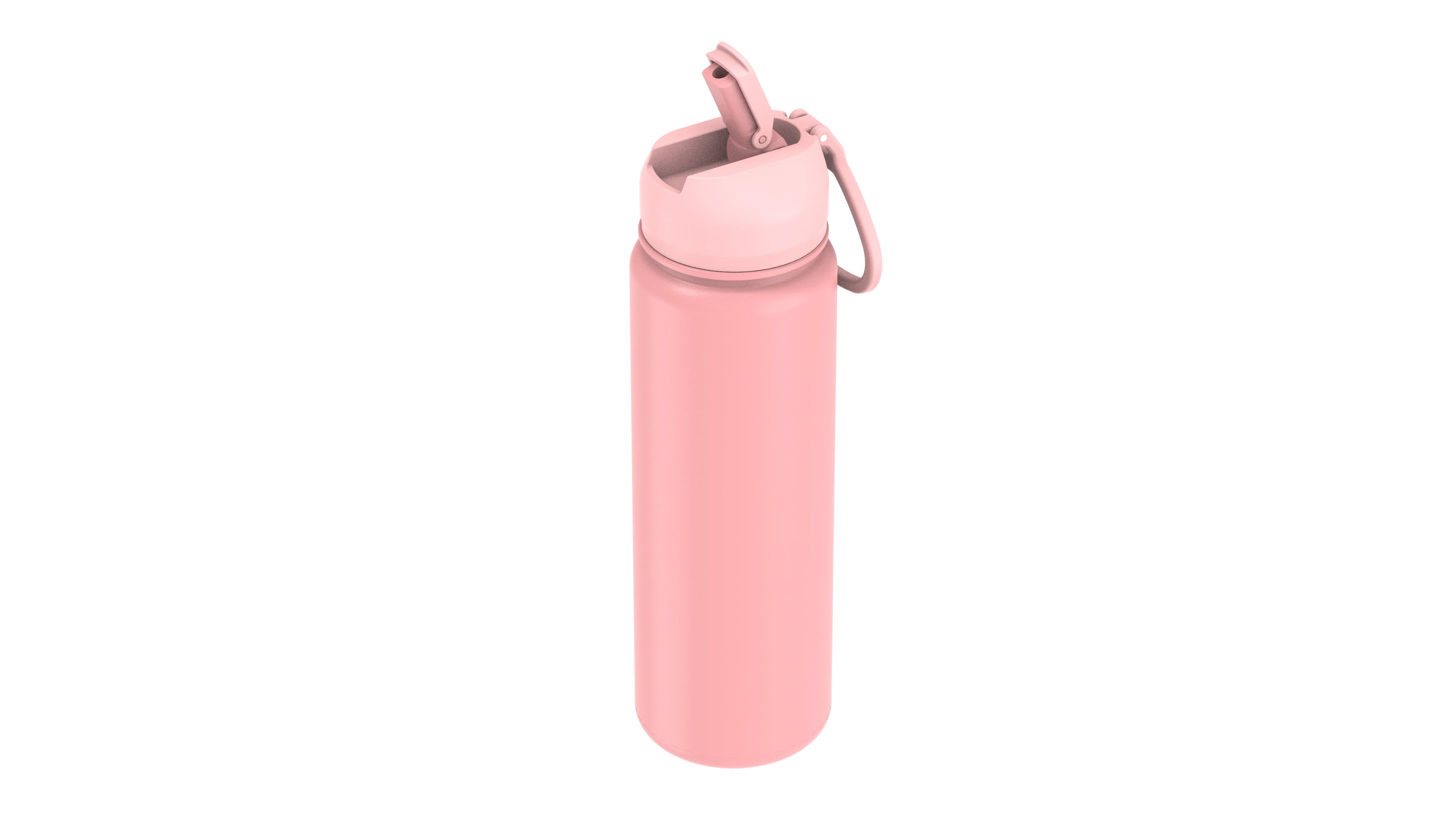 Gourde de sport en acier inoxydable à double paroi et isolation sous vide Mainstays, 700 ml, rose, avec couvercle anti-fuites, pour la salle de sport, les déplacements et un usage quotidien