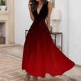 thumbnail image 2 of Yuyuzo Robes de Plage pour Femmes 2024 Décolleté en V Profond Sans Manches Robes Longues de Fête Fluides Boho Vacances Robe Maxi, 2 of 5