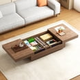 thumbnail image 2 of NessCarsti Walnut Elegance Collection Table Basse Moderne, MDF, Noyer / Brun, 2 of 11
