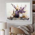 thumbnail image 1 of Designart Large Minimalism framed wall Art, violet Beige Minimalism Balance And Contrast , Minimalism framed wall art decor, Purple Modern White Framed Wall Art, White Color Frame, 1 of 5