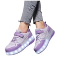 thumbnail image 3 of Chaussures de Patin Lumineuses pour Filles, Espadrilles à Semelles Épaisses avec Roues, Rechargeables par USB, Roulettes, Chaussures Mode, 3 of 6