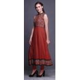 thumbnail image 3 of Bimba Robe Anarkali Tribale Rouge à Lèvres pour Femmes, Kurti Imprimée Ethnique Indienne, Longue Kurta, Robe de Soirée, Petit, 3 of 6