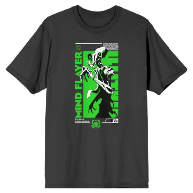 Dungeons & Dragons Mind Flayer Psionic Commander Charcoal T-Shirt