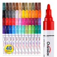 thumbnail image 1 of Paint Marker Pens - 48 Colors Permanent Oil Based Paint Markers, Medium Tip, Quick Dry and Waterproof Assorted Color Marker for Metal, Wood, Plastic,, 1 of 7