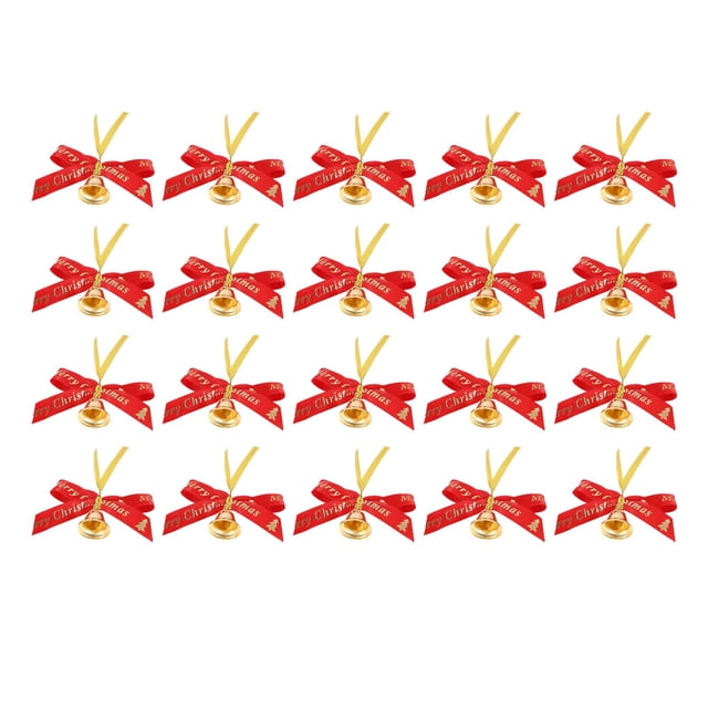 20pcs Christmas Bows Mini Christmas Tree Bows Mini Bowknot Ornament Xmas Tree Hanging Pendant For Xmas Tree Hanging Decoration