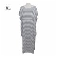 thumbnail image 2 of Becaristey Robe Maxi pour Femme à Rayures Longues Robes Décontractées Amples Caftan Surdimensionné Col Rond Blanc TG, 2 of 6