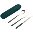 thumbnail image 1 of 1 Set Cutlery Spoon Fork Food Grade Mirror Polish Smooth Edge Reusable Heat-Resistant Dinning Stainless Steel Spoon Fork Chopsticks Flatware with Storage Box Set for Home, 1 of 8