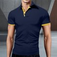 thumbnail image 3 of BOBOGOJP Polo pour Homme Séchage Rapide Manches Courtes Polo de Performance pour Golf Randonnée Équitation (Bleu Foncé,6TG), 3 of 4