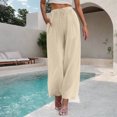 thumbnail image 2 of Summer Clearance 2025! Womens Plus Size Pants,Woman Fashion Solid Color Elastic Waist Drawstring Pocket Long Pants, 2 of 5