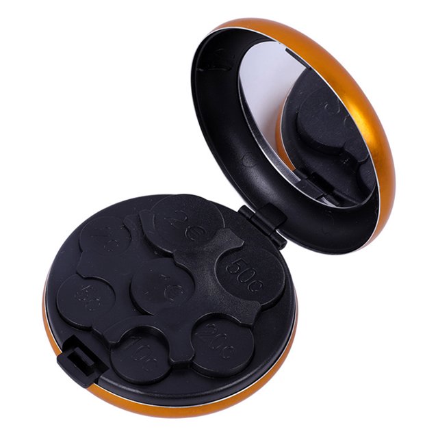 Coin Organizer with 7 Slots Large Capacity Built-in Mirror Compact Design Portable Travel Yen Coin Organizer Dispenser