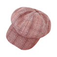 thumbnail image 2 of Chapeau Vintage d'Hiver pour Femme à Carreaux, Béret Gavroche, CapBerets, 2 of 4