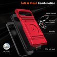 thumbnail image 4 of ShieldPlus for Google Pixel 9 Phone Case with Finger Ring Holder Kickstand, Heavy Duty Shockproof Rugged Protective Case for Pixel 9 Pro 6.3 Inch, Working with Magnetic Car Phone Mount,Red, 4 of 7